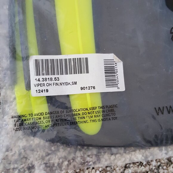 NEW Oceanic Viper OH Fins Open Heel Scuba Diving Snorkeling Yellow Black Adjust - Picture 8 of 8